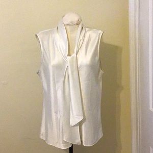 Kasper PXL tie-front suit shell.